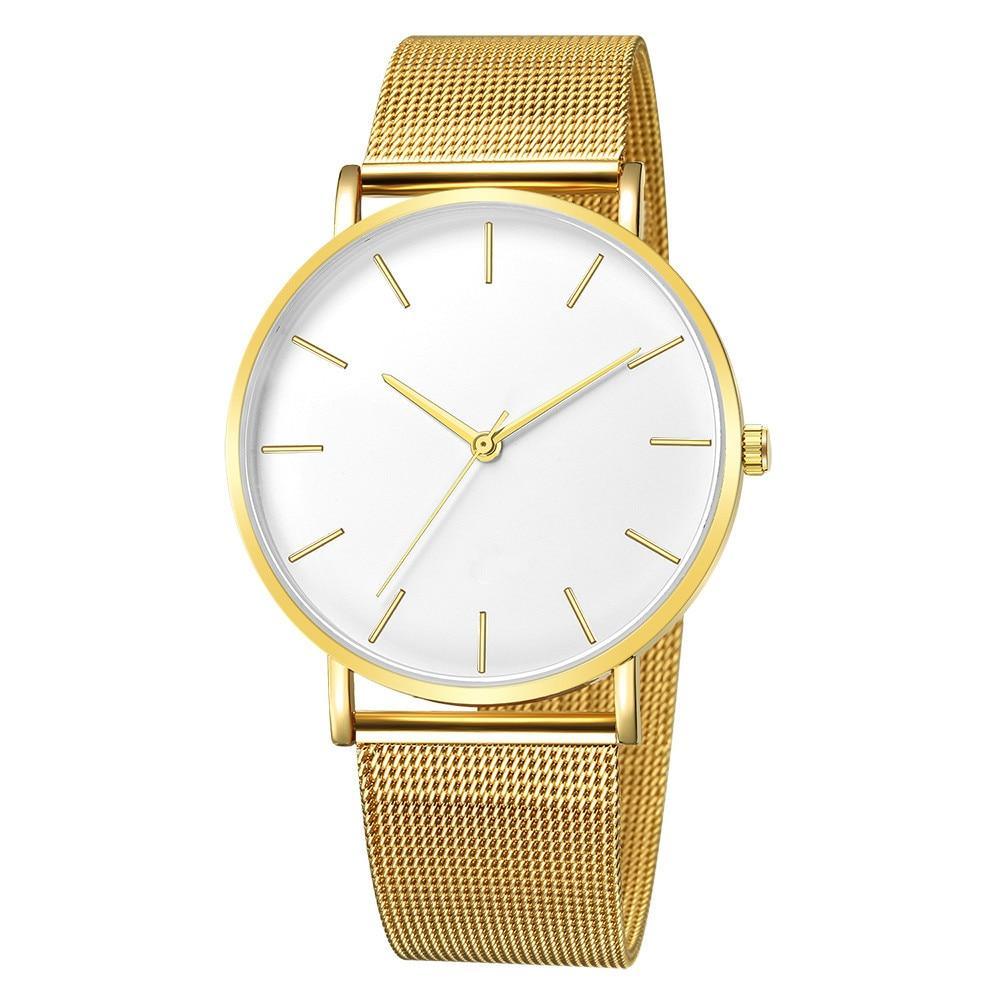 Montre décontractée à quartz pour homme STEVVEX avec bracelet en maille en acier inoxydable