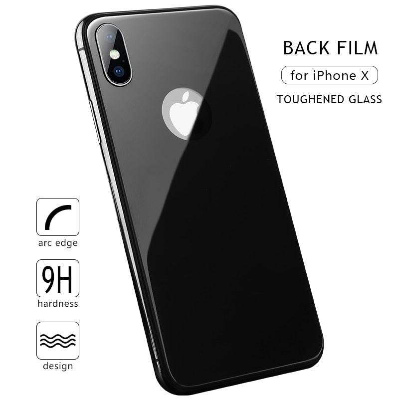 Protecteur arrière en verre trempé 9D pour modèles d'iPhone