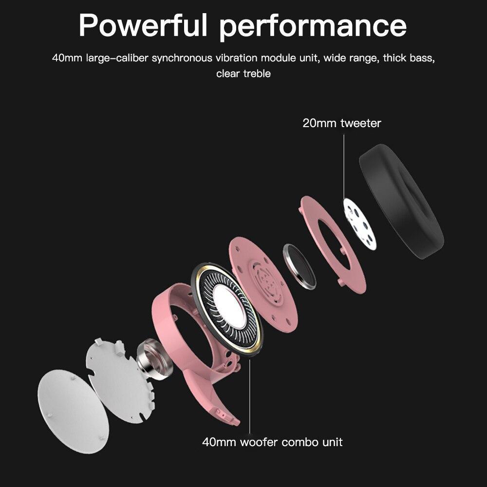 Stevvex Kids' Wireless Bluetooth Cat Ear Headphones - Foldable & Adjustable (Pink) - Korvel