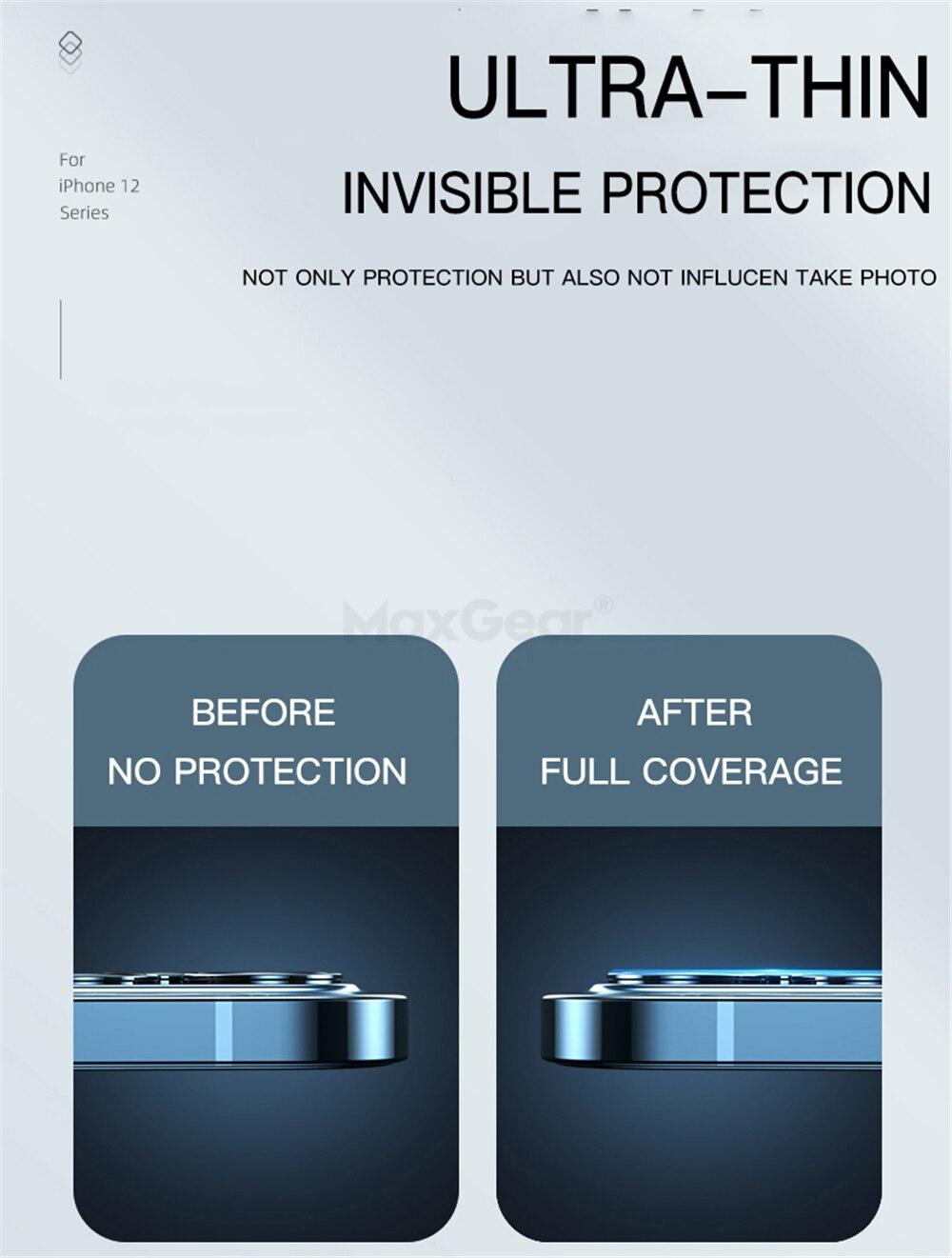 Protector de Lente de Cámara de Vidrio Templado para iPhone 12 y 11 Series