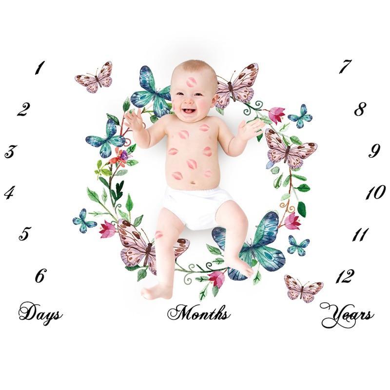 Adorable Cartoon-Themed Baby Milestone Blanket and Play Mat - Korvel
