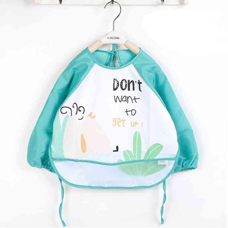 Adorable Waterproof Long Sleeve Baby Feeding Smock with Cartoon Design - Korvel