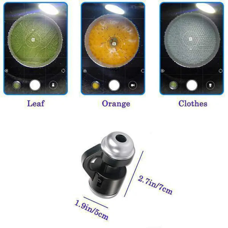 LED Mobile Phone Microscope 30X Cell Phone Clip Magnifying Glass Digital Microscope HD Camera for Smartphone PCB Inspection Tool - Korvel
