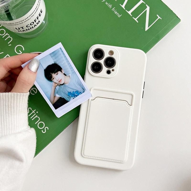 Soft Silicone Wallet Case for iPhone 14/13 Pro Max