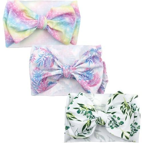 Conjunto de 3 Diademas de Lujo Hechas a Mano para Niñas con Lazos Grandes