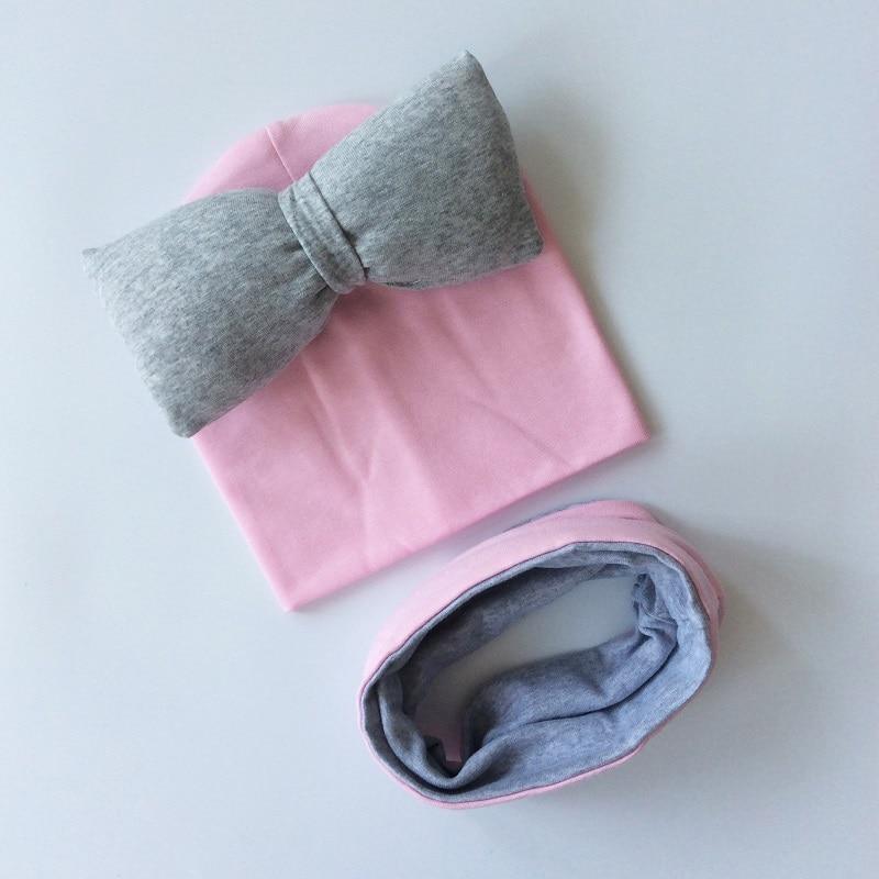 Conjunto de Sombrero y Bufanda de Algodón de Lujo para Niñas Otoño Invierno