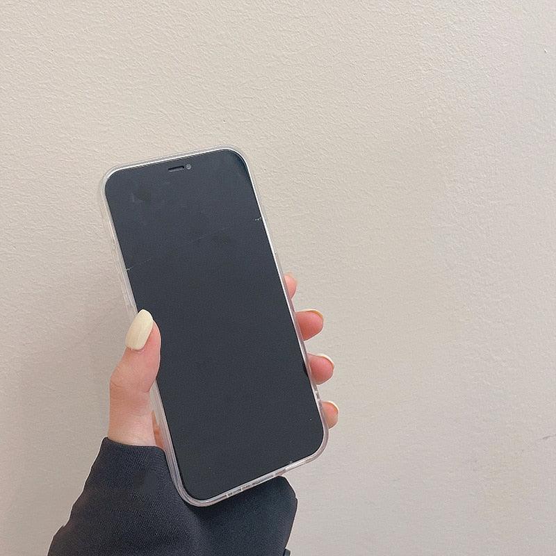 Transparent Card Holder Silicone Case for iPhone
