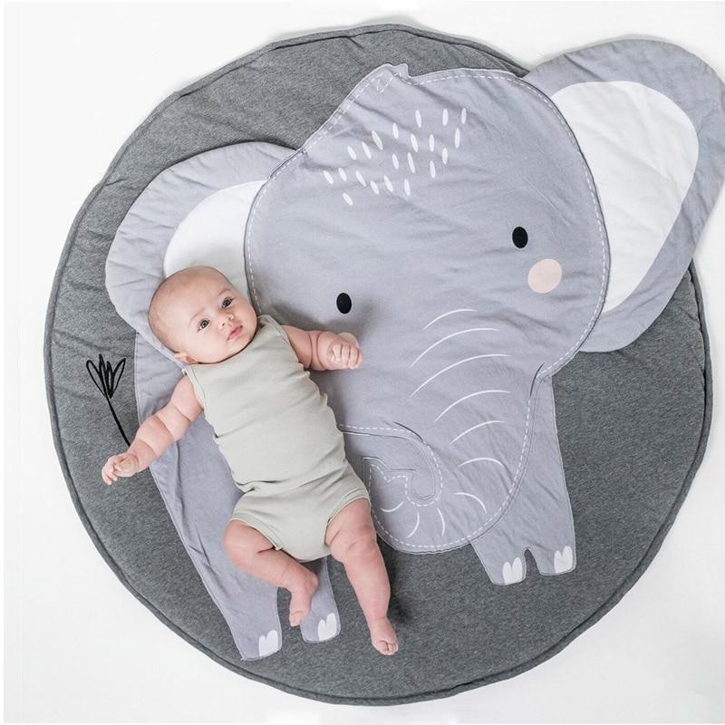 Deluxe Cartoon Animal Play Mat for Infants - Foldable Cotton Rug - Korvel