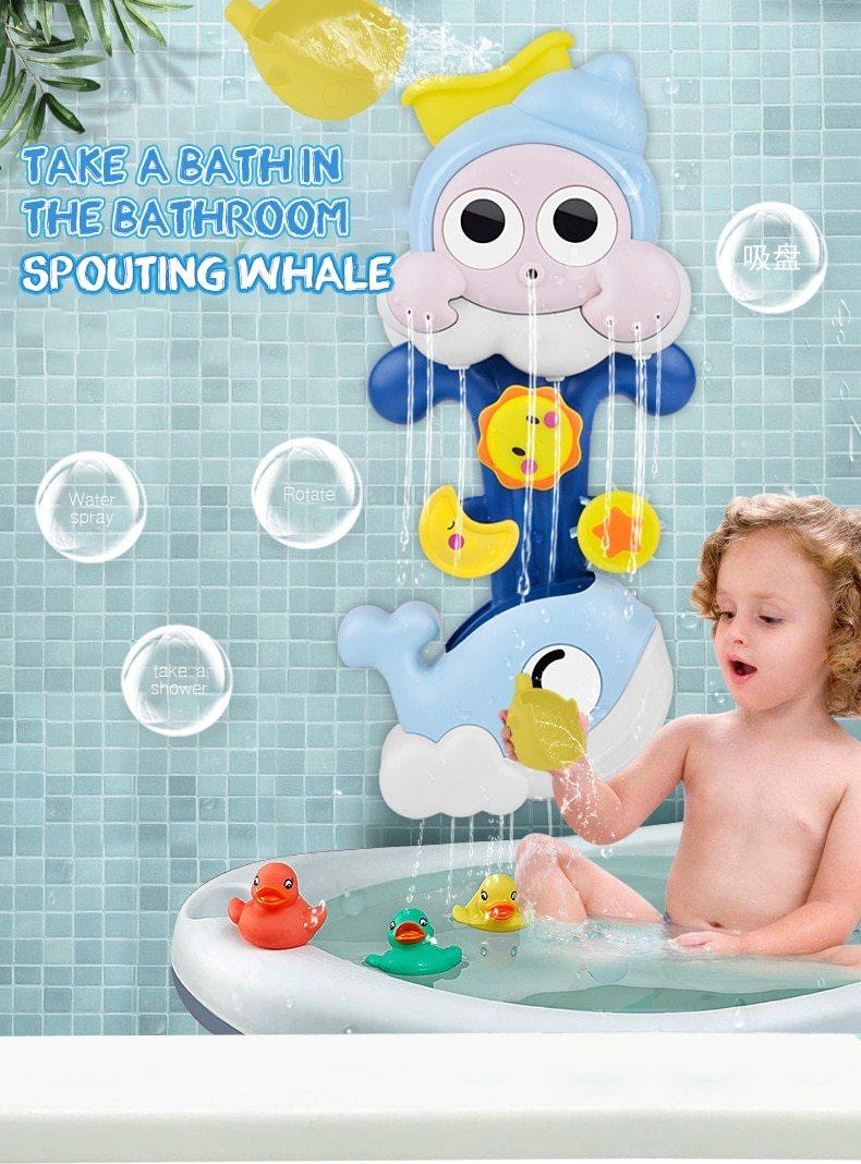 Juguete de baño interactivo de spray de agua caracol y ballena para niños pequeños