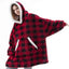 Winter Warm Fleece Wearable Hooded Blanket Fluffy TV Blanket Hoodie - Korvel