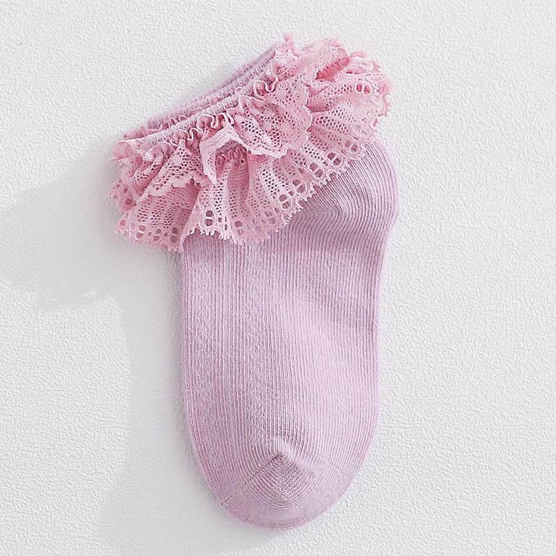 Calcetines para Niña con Lazos de Encaje y Flores