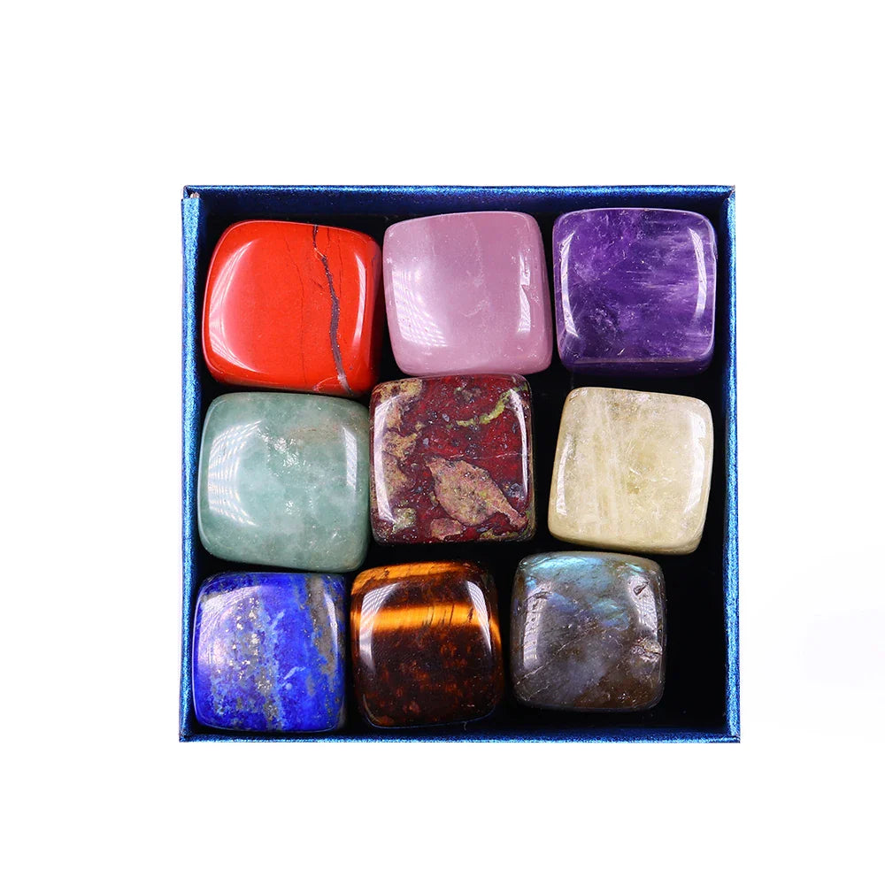 9 Pcs/Set Natural Quartz Fossiles Block Gravel Crystals Agates Education Specimen Aura Stone Aquarium Decoration Gift Box - Korvel