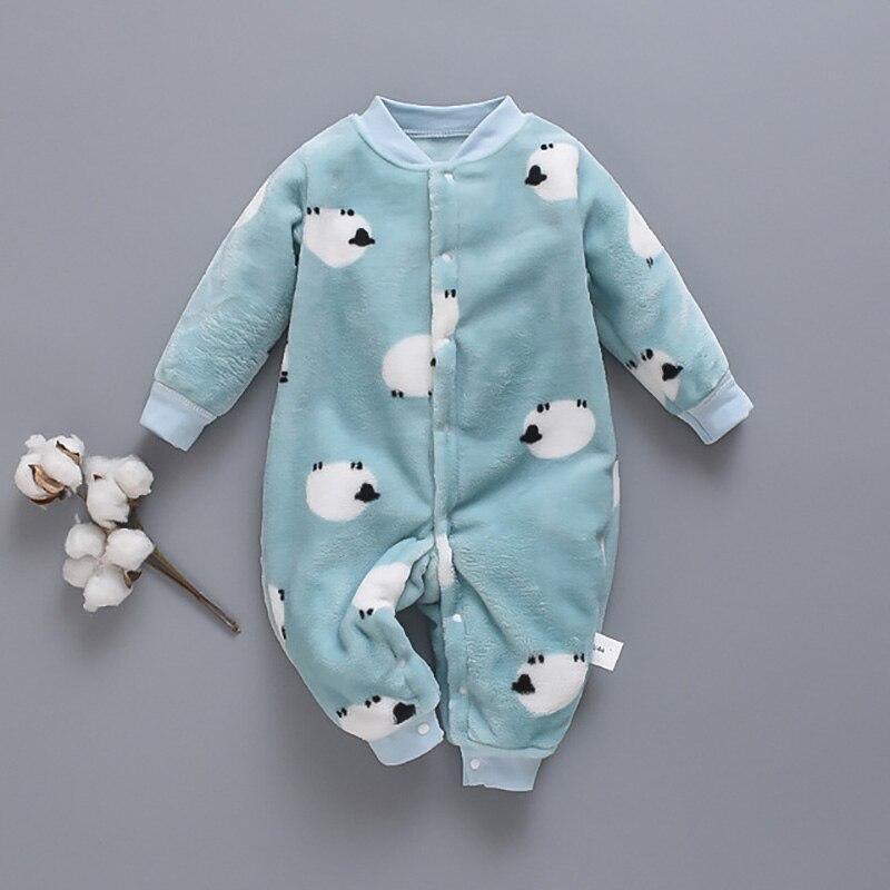 Romper de bebé de animal de dibujos animados cálido con cremallera y capucha