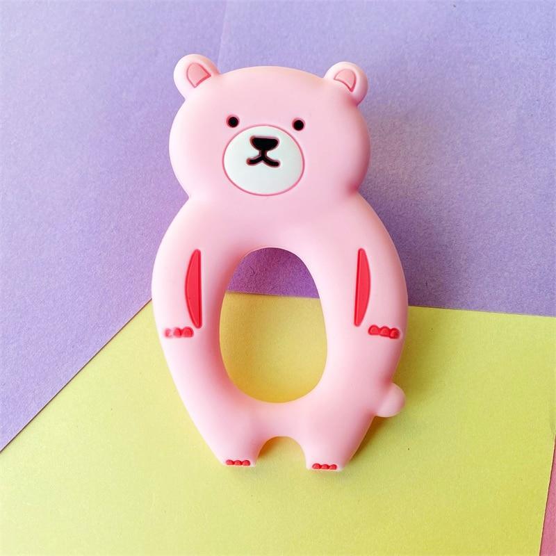 4-Pack Bear Silicone Teething Toys - Safe & Fun Baby Chewables - Korvel