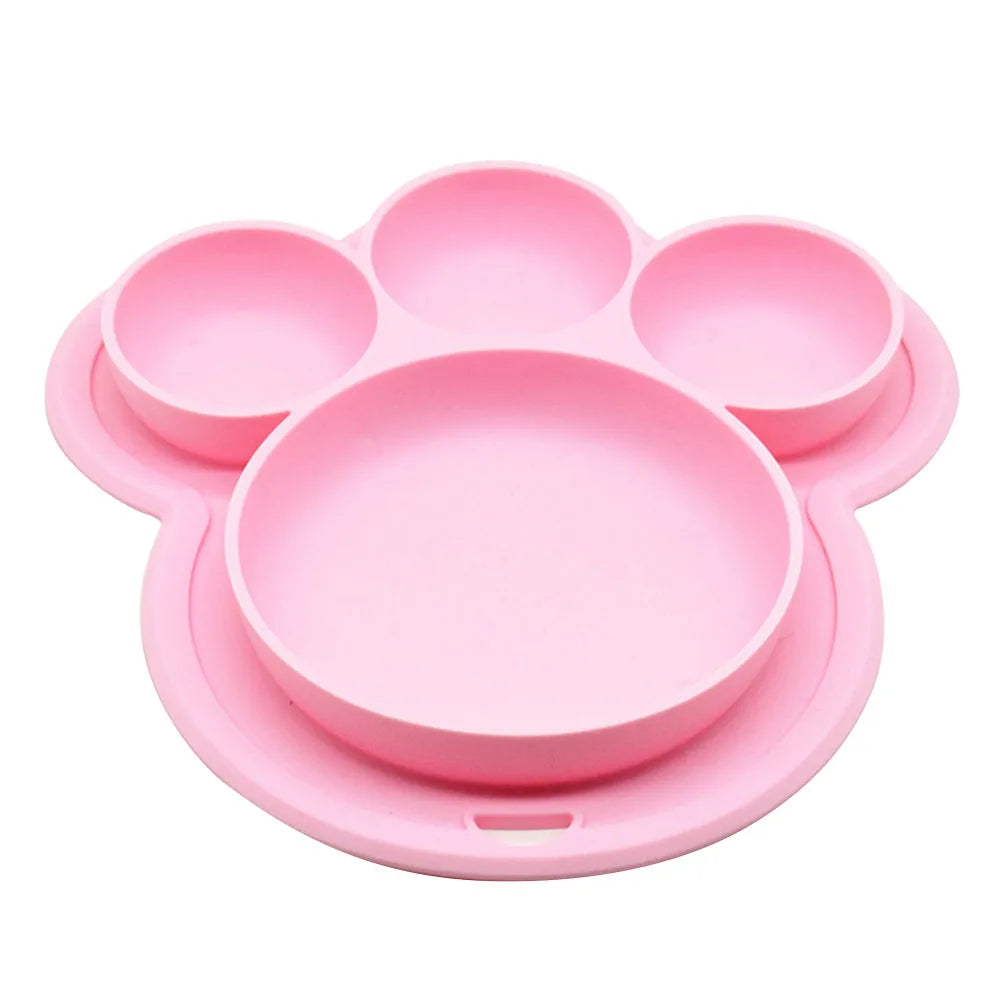 Kids Bear Paw Silicone Feeding Plate - Safe & Fun Tableware