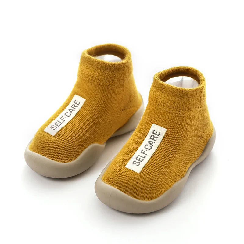 Unisex Baby Shoes First Shoes Baby Walkers Toddler First Walker Baby Girl Kids Soft Rubber Sole Baby Shoe Knit Booties Anti-slip - Korvel