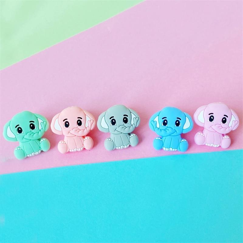 Teether en silicone éléphant 2 pièces - Charms de mâchouillage pour bébé de qualité supérieure