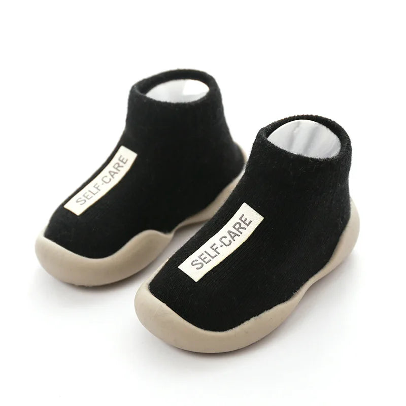 Unisex Baby Shoes First Shoes Baby Walkers Toddler First Walker Baby Girl Kids Soft Rubber Sole Baby Shoe Knit Booties Anti-slip - Korvel