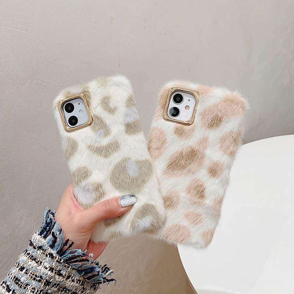 Fashion Plush Leopard Phone Case for iPhone Models
