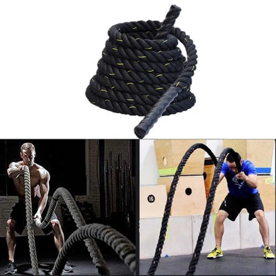 Heavy Jump Rope Skipping Rope Workout Battle Ropes for Men Women Total Body Workouts Power Training Strength Building Muscle - Korvel