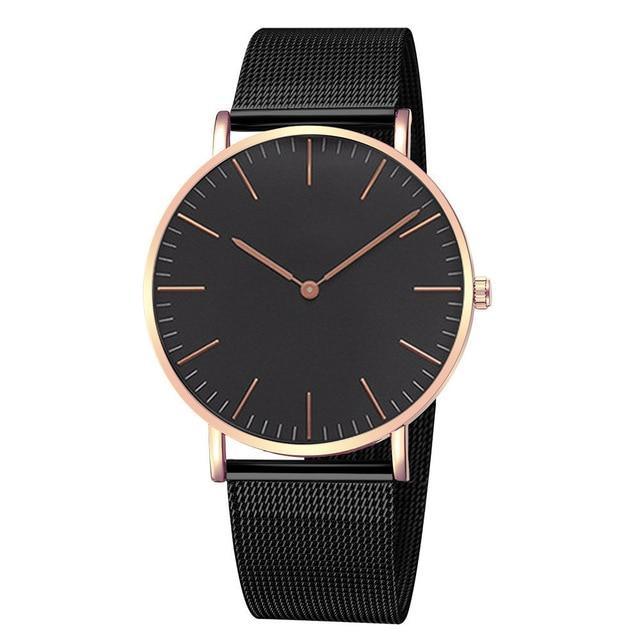 Montre en acier inoxydable ultra fine unisexe