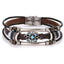 Vintage Black Bead Leather Bracelet for Men and Women