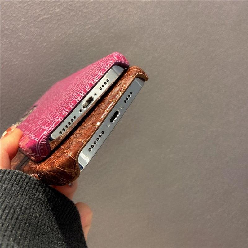 Coque en cuir véritable pour iPhone 13 Pro - Design de luxe