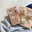Coque de téléphone en peluche ours brun mignon pour modèles d'iPhone