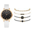 Montre analogique à quartz pour femmes avec bracelet en cuir de luxe