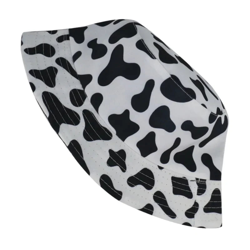 FOXMOTHER New Fashion Reversible Black White Cow Pattern Bucket Hats Fisherman Caps For Women Gorras Summer - Korvel