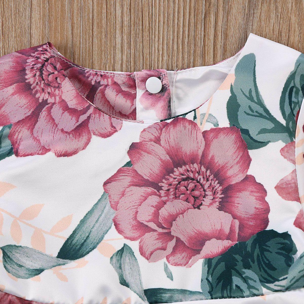 Floral Long Sleeve Dress Set for Newborn Girls