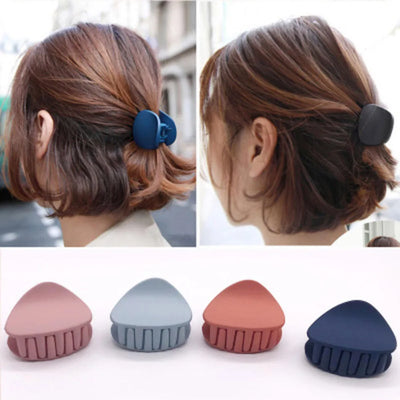 Korean Fashion Design Women Hair Claw Solid Color Hair Crab Retro Square Scrub Hair Clips - Korvel