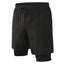 Shorts de sport pour hommes en noir à 4 voies extensibles avec poche