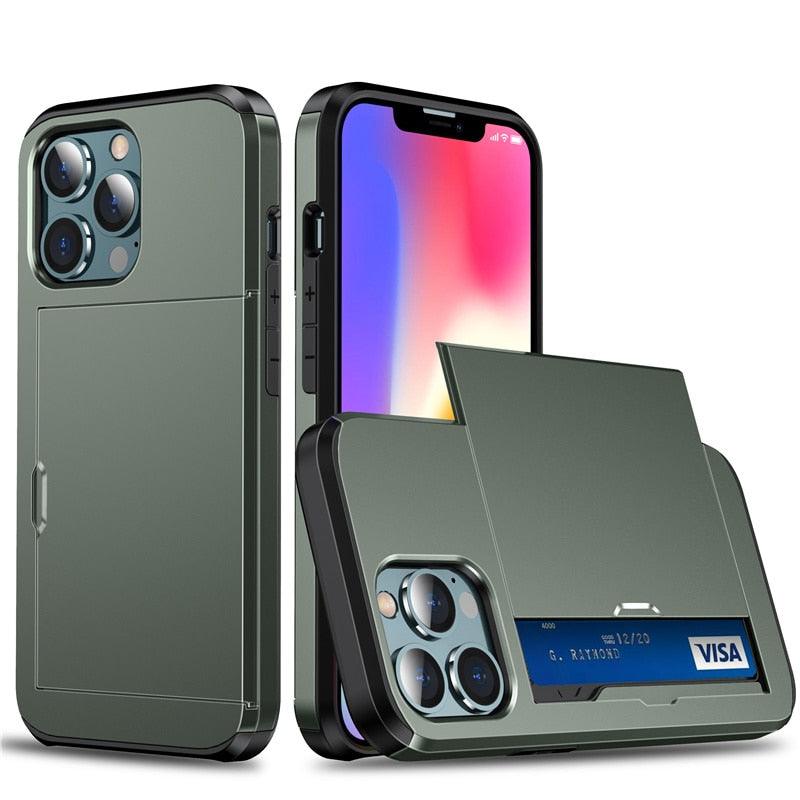 Luxury Wallet Card Holder Case for iPhone 13 Pro & 12 Pro Max