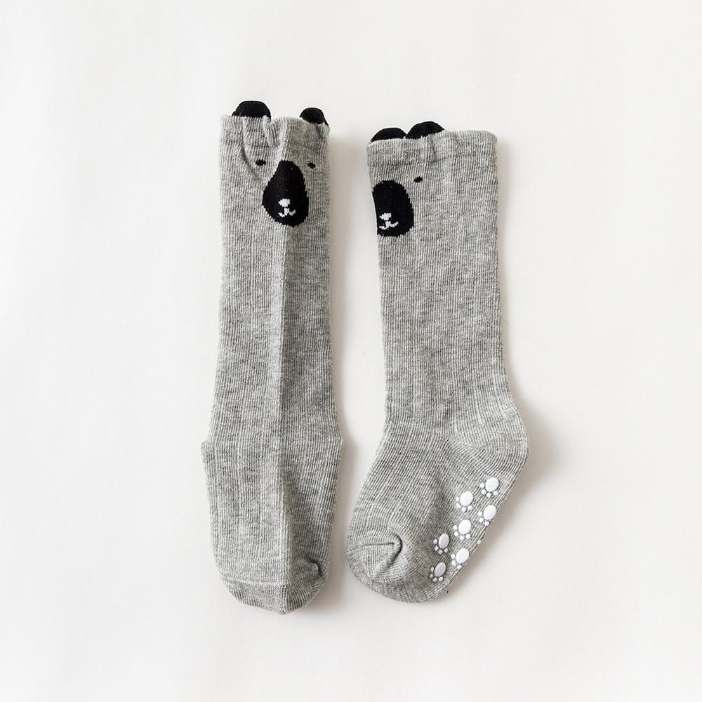 Chaussettes Bébé Blanches Montantes Premium - Design Antidérapant en Coton