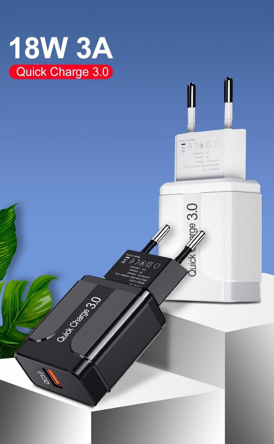 Portable 18W Quick Charge 3.0 USB Charger