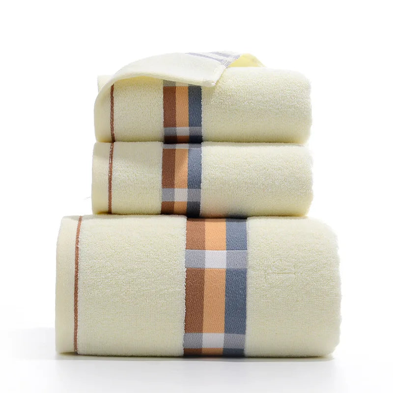 3PCS/Set Towel Cotton Beach towels Luxury Thickened Bath Towel - Korvel