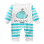 Floral Dinosaur Car Printed Baby Romper - Long Sleeve