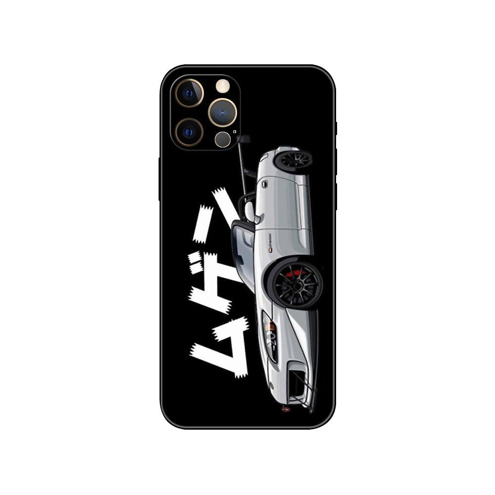 Coque de téléphone noire premium pour modèles d'iPhone