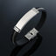 Pulsera de Acero Inoxidable para Hombre con Estrías Negras y Elegantes