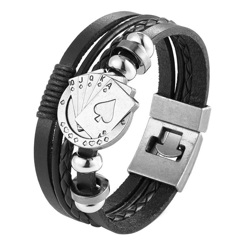 Bracelet en cuir tressé tendance pour hommes et femmes