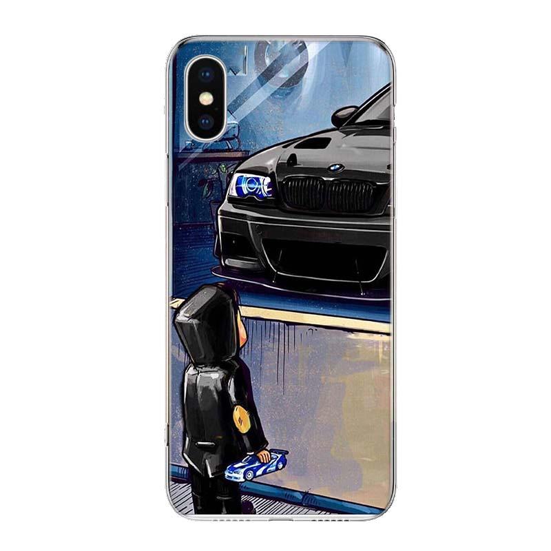 Boy See Sports Car Drift Phone Case for iPhone