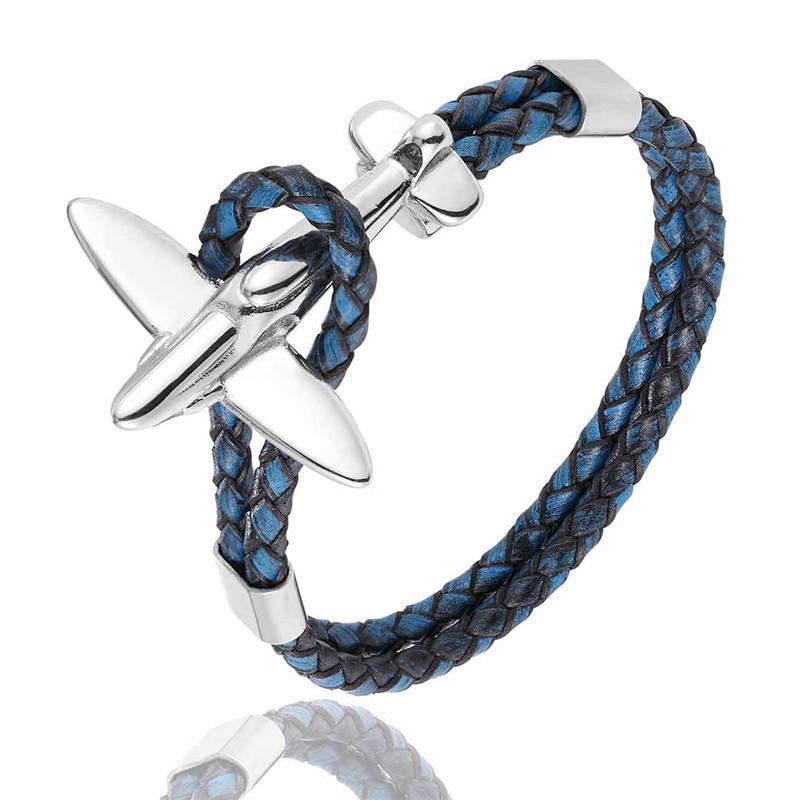 Pulsera de Ancla de Aviación de Acero Inoxidable Dorado para Hombres y Mujeres