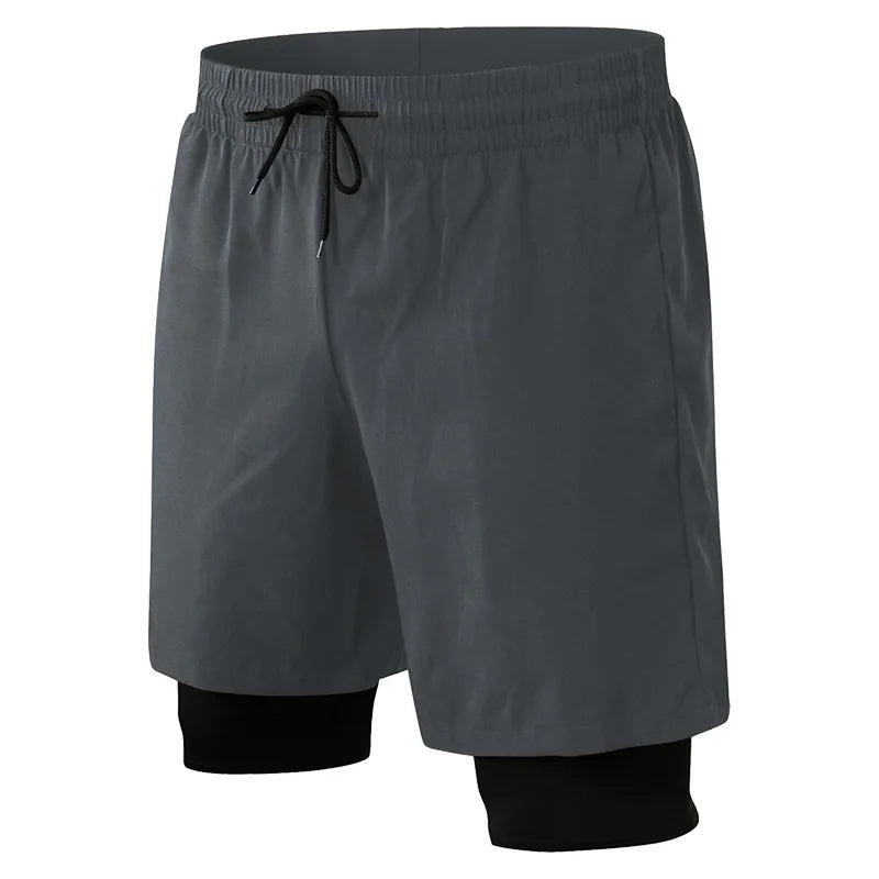 Shorts de sport pour hommes en noir à 4 voies extensibles avec poche
