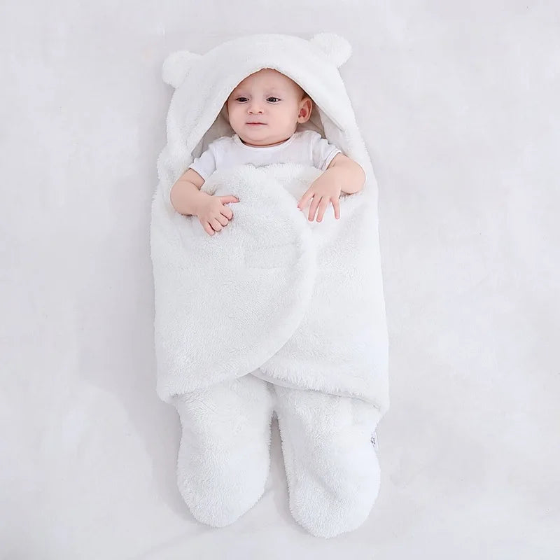 Baby Sleeping Bag Ultra-Soft Fluffy Fleece Newborn Receiving Blanket Infant Boys Girls ClothesSleeping Nursery Wrap Swaddle - Korvel