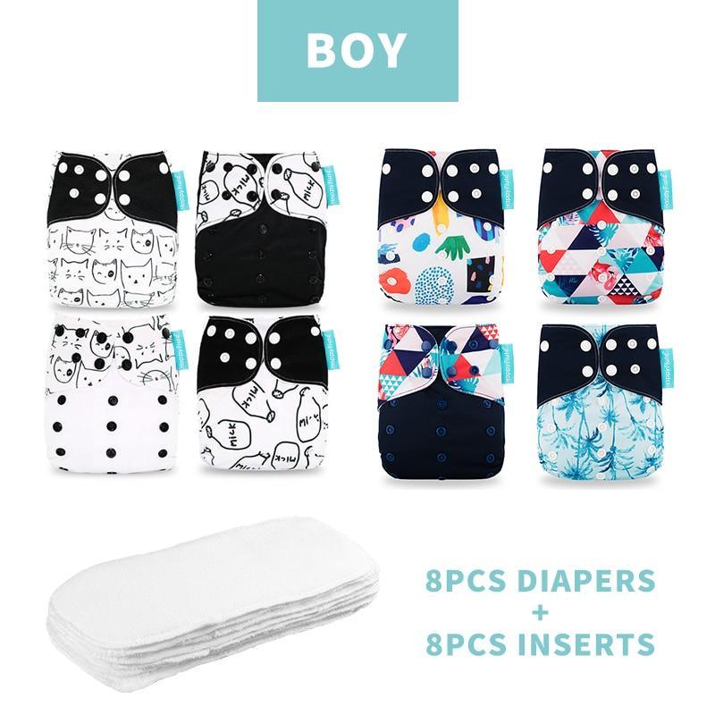4PCS Eco-friendly Adjustable Cloth Diapers Set for Babies