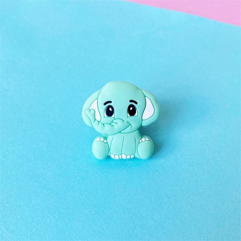 Teether en silicone éléphant 2 pièces - Charms de mâchouillage pour bébé de qualité supérieure