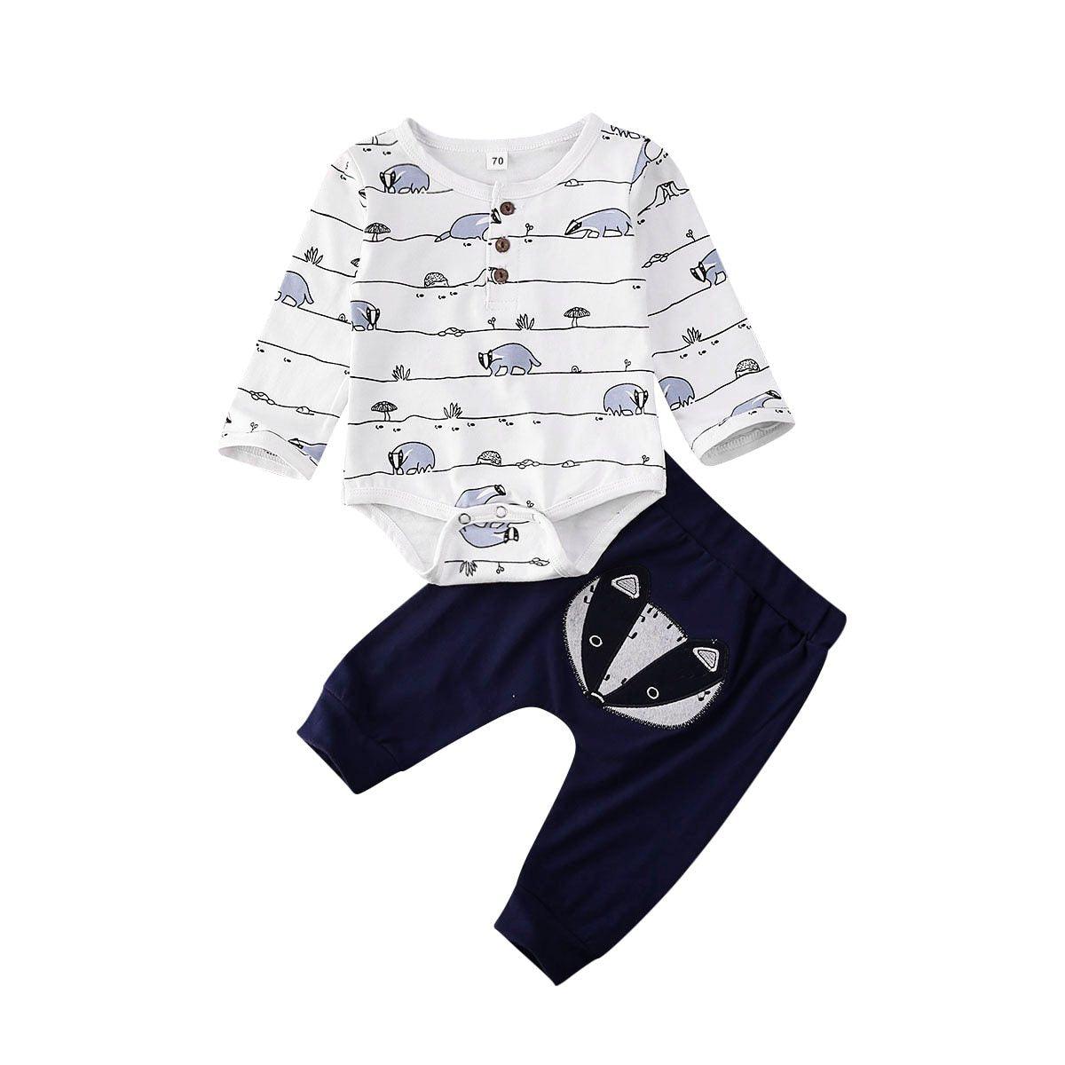 Ensemble de bébé en imprimé renard de luxe pour l'automne