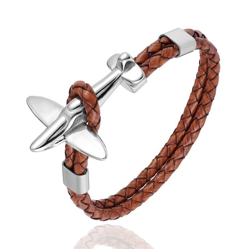 Pulsera de Ancla de Aviación de Acero Inoxidable Dorado para Hombres y Mujeres