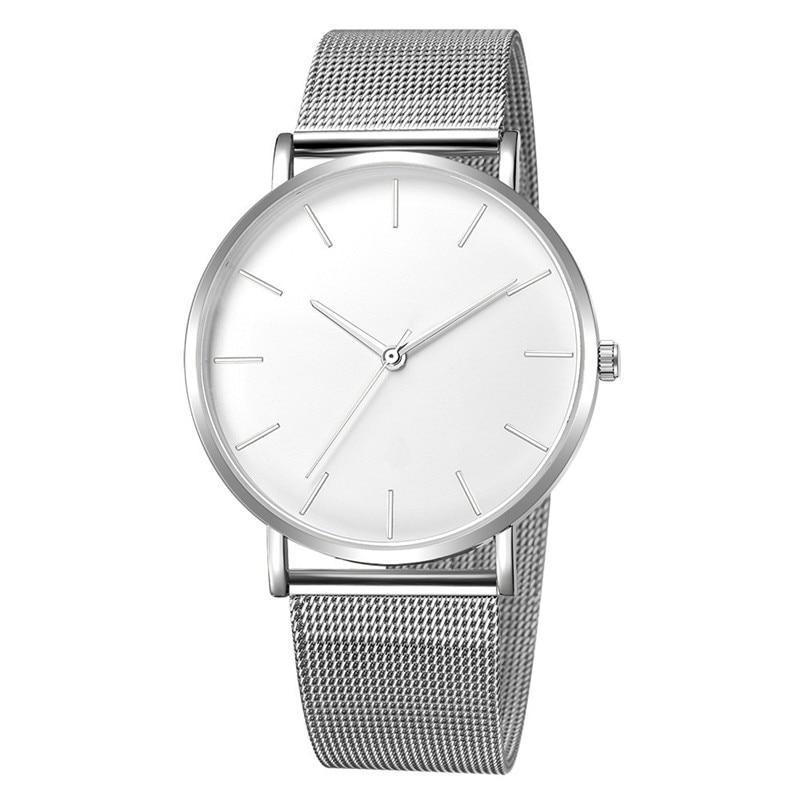 Montre décontractée à quartz pour homme STEVVEX avec bracelet en maille en acier inoxydable